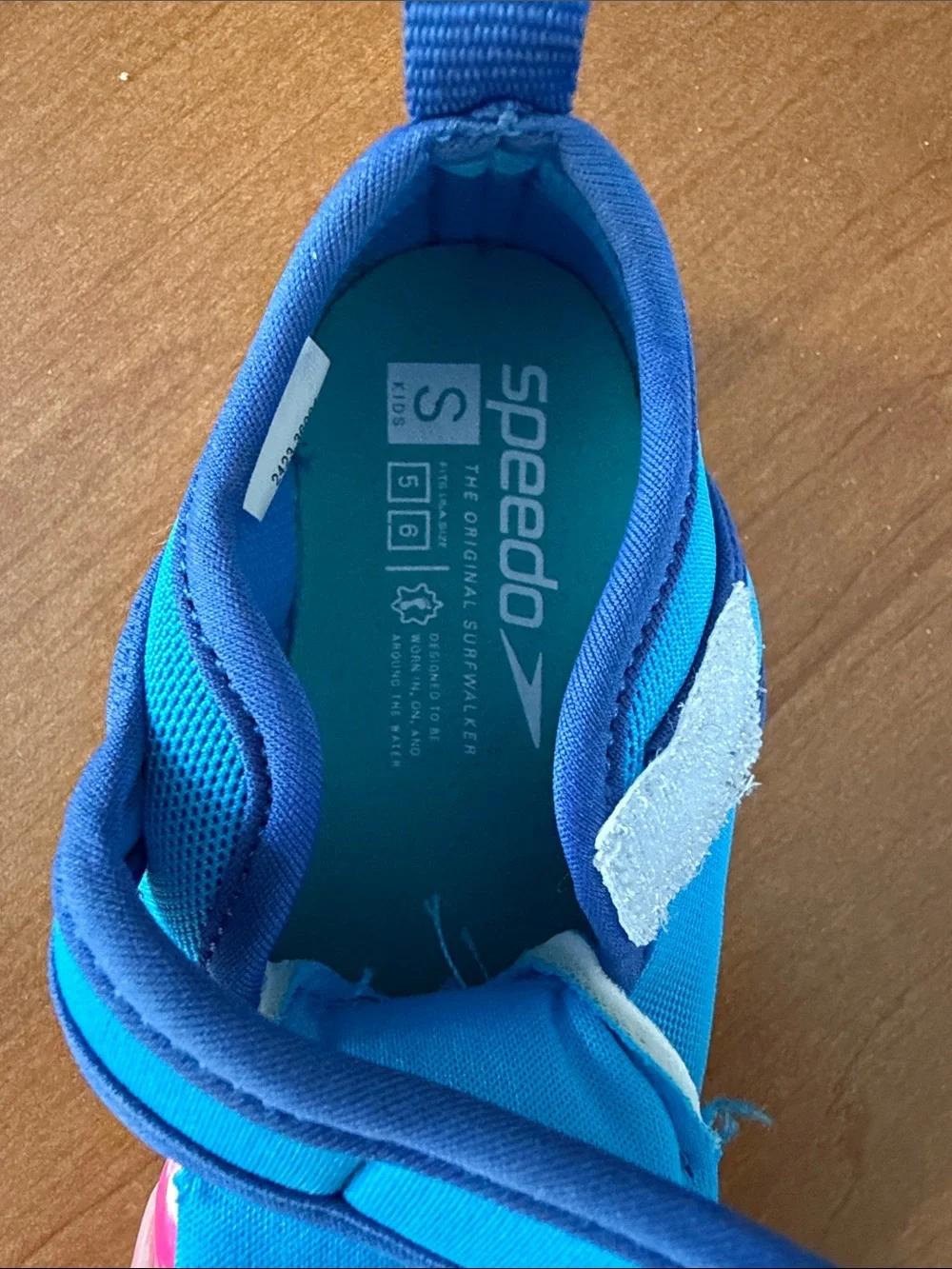 Speedo Kids' Blue Water Shoes with strap and Velcro